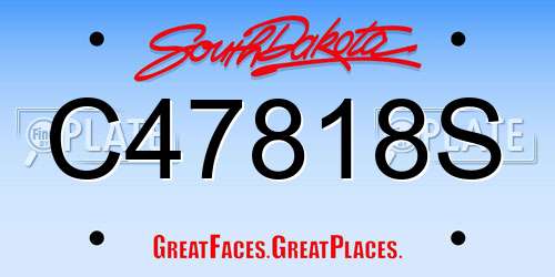 C47818S South Dakota License Plate