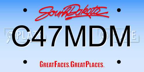 C47MDM South Dakota License Plate
