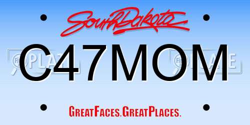 C47MOM South Dakota License Plate