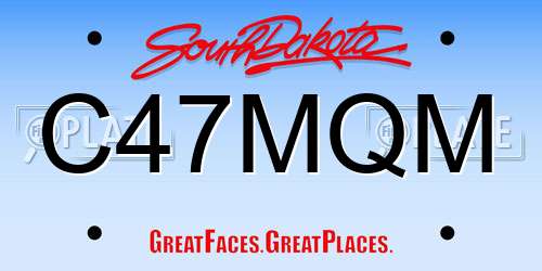 C47MQM South Dakota License Plate