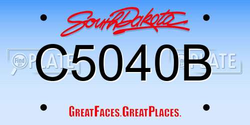 C5040B South Dakota License Plate