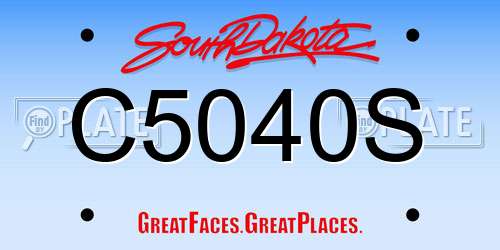 C5040S South Dakota License Plate