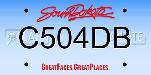 C504DB South Dakota License Plate