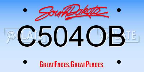 C504OB South Dakota License Plate