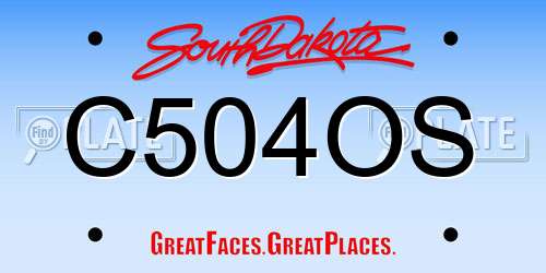 C504OS South Dakota License Plate