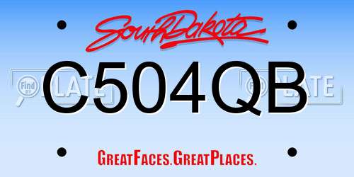 C504QB South Dakota License Plate