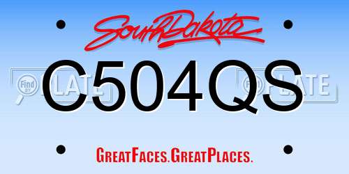 C504QS South Dakota License Plate