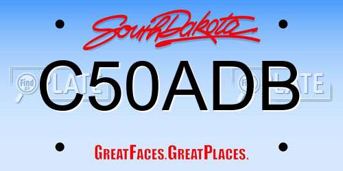 C50ADB South Dakota License Plate
