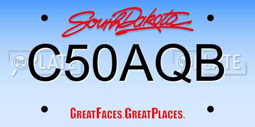 C50AQB South Dakota License Plate