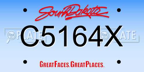 C5164X South Dakota License Plate