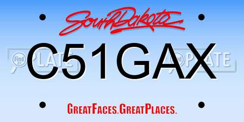 C51GAX South Dakota License Plate