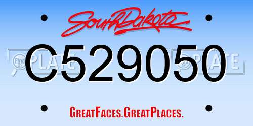 C529050 South Dakota License Plate