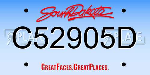 C52905D South Dakota License Plate