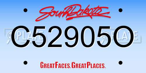 C52905O South Dakota License Plate