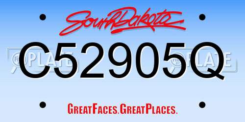 C52905Q South Dakota License Plate