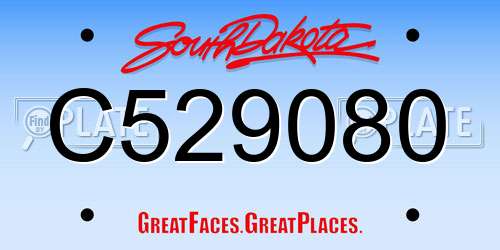 C529080 South Dakota License Plate