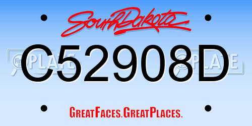 C52908D South Dakota License Plate