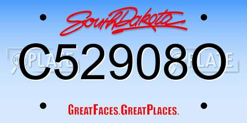 C52908O South Dakota License Plate