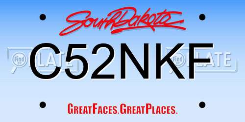 C52NKF South Dakota License Plate