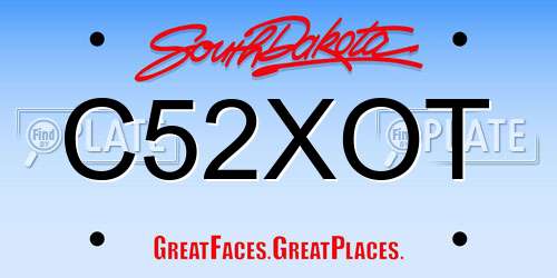 C52XOT South Dakota License Plate
