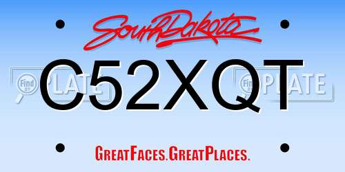 C52XQT South Dakota License Plate