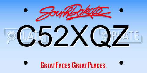 C52XQZ South Dakota License Plate