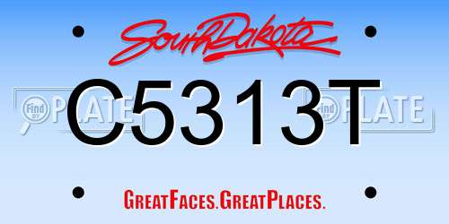 C5313T South Dakota License Plate