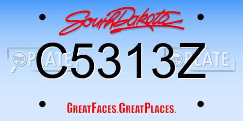 C5313Z South Dakota License Plate