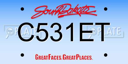 C531ET South Dakota License Plate