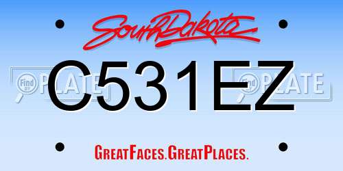 C531EZ South Dakota License Plate