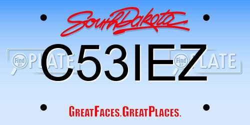 C53IEZ South Dakota License Plate