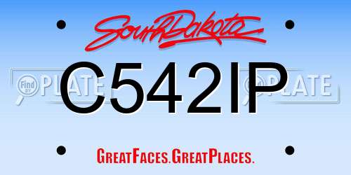 C542IP South Dakota License Plate