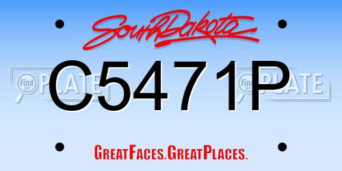 C5471P South Dakota License Plate