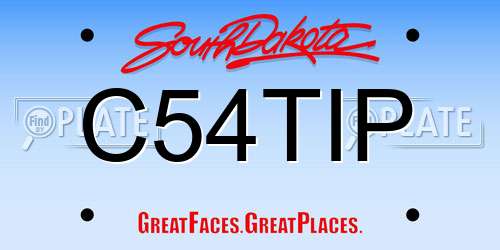 C54TIP South Dakota License Plate