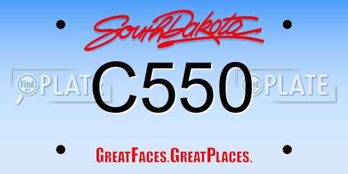 C550 South Dakota License Plate