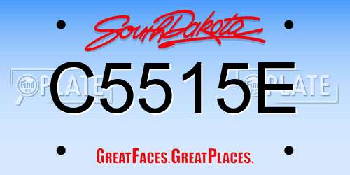 C5515E South Dakota License Plate