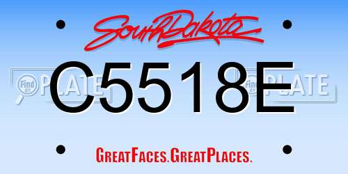 C5518E South Dakota License Plate