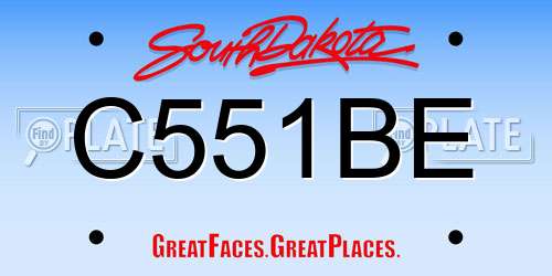 C551BE South Dakota License Plate