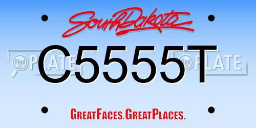 C5555T South Dakota License Plate