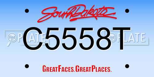 C5558T South Dakota License Plate