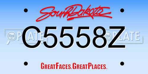 C5558Z South Dakota License Plate