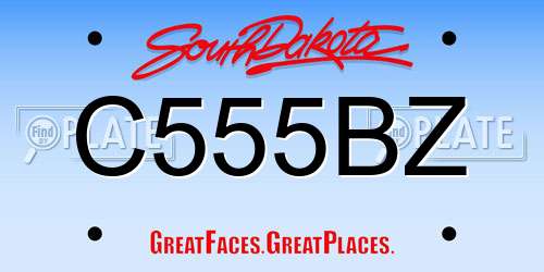 C555BZ South Dakota License Plate