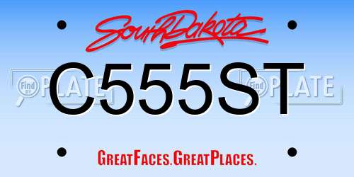 C555ST South Dakota License Plate