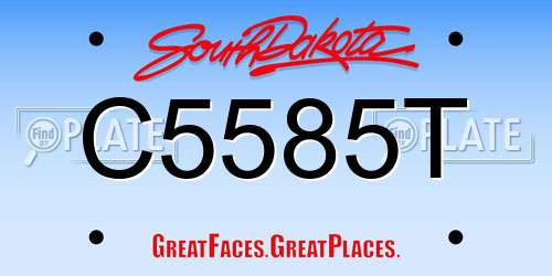 C5585T South Dakota License Plate