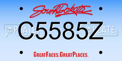 C5585Z South Dakota License Plate
