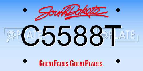 C5588T South Dakota License Plate