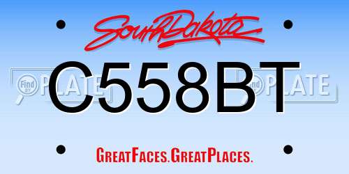 C558BT South Dakota License Plate