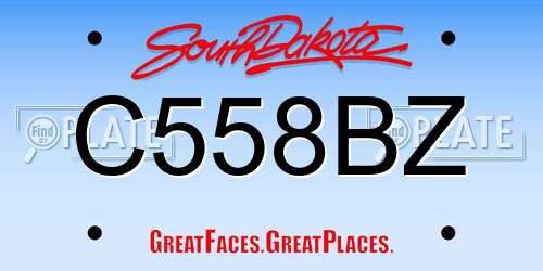 C558BZ South Dakota License Plate
