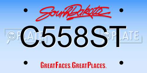 C558ST South Dakota License Plate