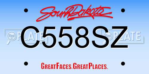 C558SZ South Dakota License Plate